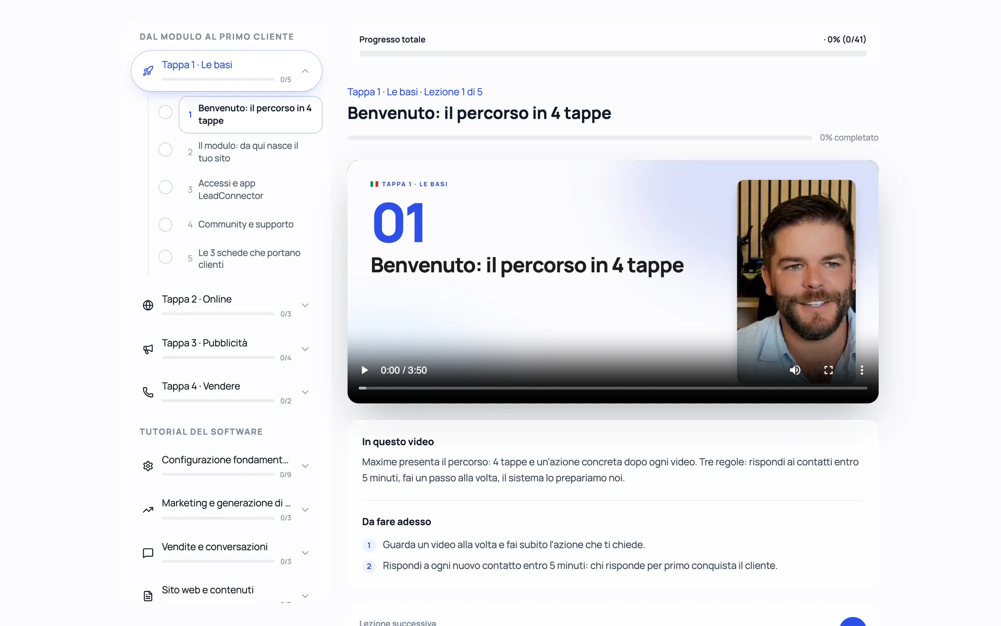 Une leçon du guide Sitottimo